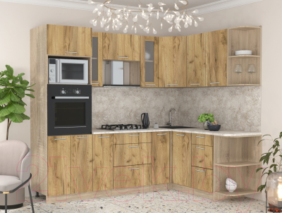 Готовая кухня Интерлиния Мила 1.68x2.4 правая