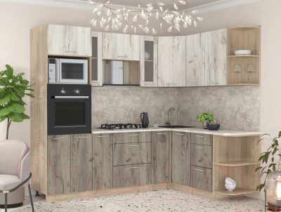 Готовая кухня Интерлиния Мила 1.68x2.4 правая