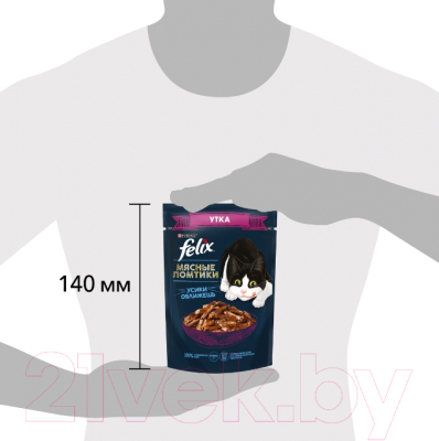 Влажный корм для кошек Felix Мясные Ломтики с уткой