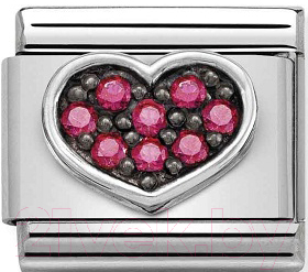 Звено для браслета NominatioN Сердце с красными цирконами 330323/06 - фото