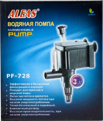 Помпа для аквариума Aleas 720 л/ч, 10w, h 1,14m / PF-728 - фото