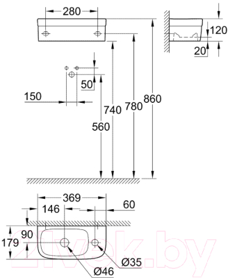 Умывальник GROHE Euro 39327000