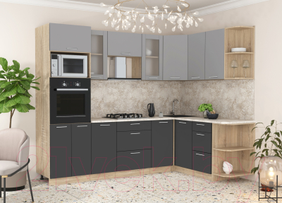 Готовая кухня Интерлиния Мила 1.68x2.6 правая