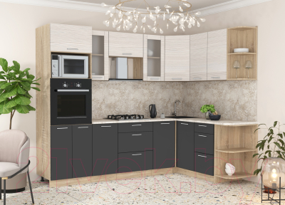 Готовая кухня Интерлиния Мила 1.68x2.6 правая