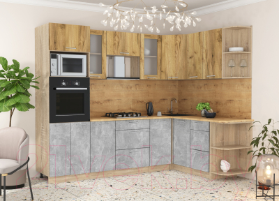 Готовая кухня Интерлиния Мила 1.68x2.6 правая