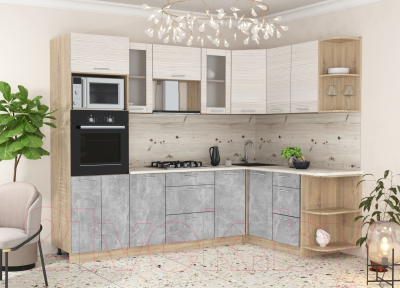 Готовая кухня Интерлиния Мила 1.68x2.6 правая