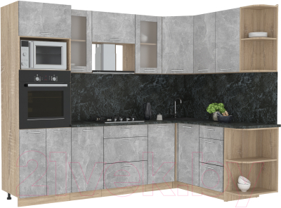 Готовая кухня Интерлиния Мила 1.68x2.6 правая - фото