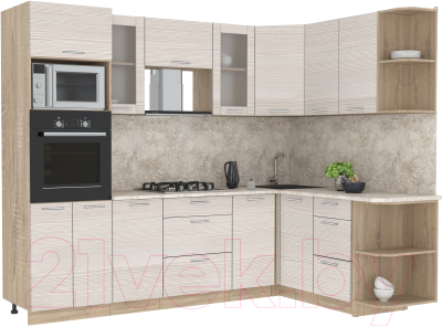 Готовая кухня Интерлиния Мила 1.68x2.6 правая - фото