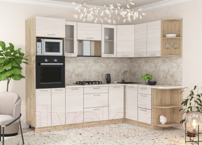 Готовая кухня Интерлиния Мила 1.68x2.6 правая