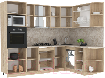 Готовая кухня Интерлиния Мила 1.68x2.6 правая