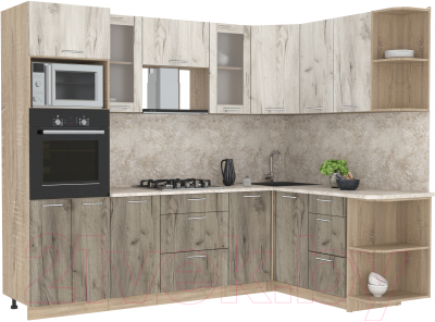 Готовая кухня Интерлиния Мила 1.68x2.6 правая - фото