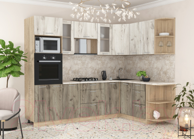 Готовая кухня Интерлиния Мила 1.68x2.6 правая