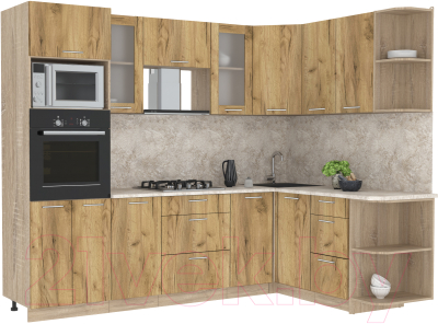 Готовая кухня Интерлиния Мила 1.68x2.6 правая - фото