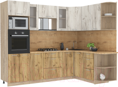 Готовая кухня Интерлиния Мила 1.68x2.6 правая - фото