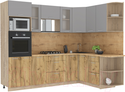 Готовая кухня Интерлиния Мила 1.68x2.6 правая - фото