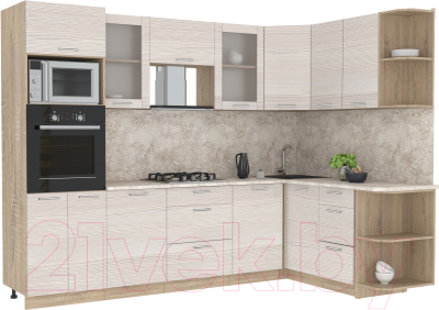 Готовая кухня Интерлиния Мила 1.68x2.8 правая - фото