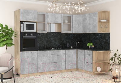 Готовая кухня Интерлиния Мила 1.68x2.8 правая