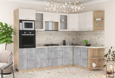 Готовая кухня Интерлиния Мила 1.68x2.8 правая