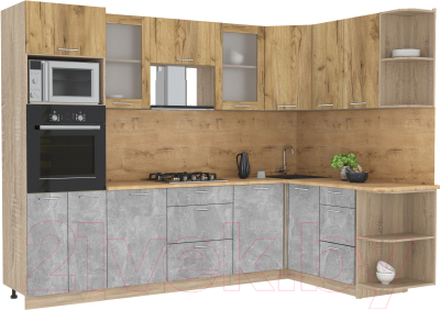 Готовая кухня Интерлиния Мила 1.68x2.8 правая - фото