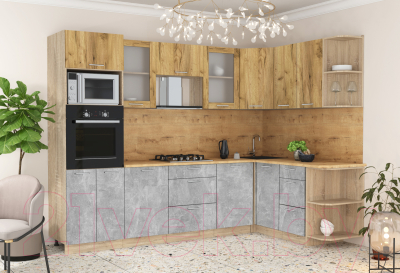 Готовая кухня Интерлиния Мила 1.68x2.8 правая