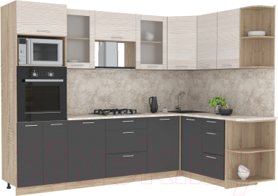 Готовая кухня Интерлиния Мила 1.68x2.8 правая - фото