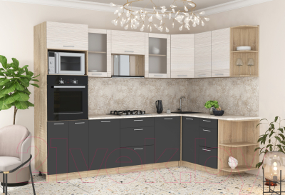 Готовая кухня Интерлиния Мила 1.68x2.8 правая