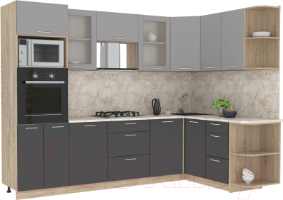 Готовая кухня Интерлиния Мила 1.68x2.8 правая - фото