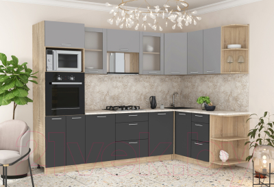 Готовая кухня Интерлиния Мила 1.68x2.8 правая