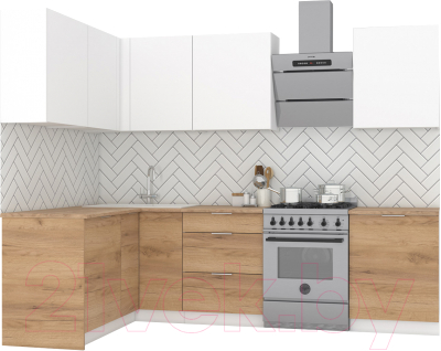 Готовая кухня Интермебель Микс Топ-26 2.1x1.52м левая - фото