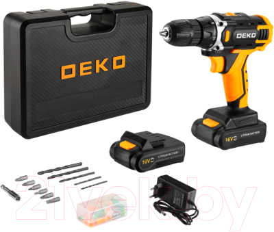 Аккумуляторная дрель-шуруповерт Deko DKCD16FU-Li Set 63 / 063-4099 - фото