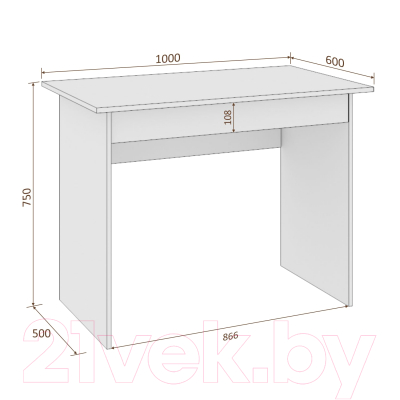 Письменный стол Кортекс-мебель Эльф 100-1ш (дуб монтерей)