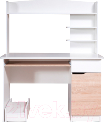 Компьютерный стол Мебель-Класс Лидер (белый/дуб сонома)