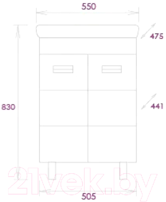 Тумба под умывальник Onika Балтика-Квадро 55.11 (105552)