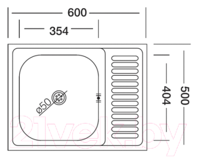 Мойка кухонная КромРус S-417 (чаша справа)