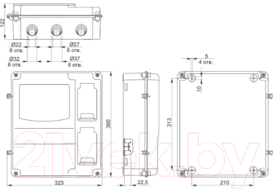 Бокс пластиковый IEK MSP3-N-06-66-L