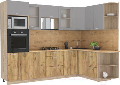 Готовая кухня Интерлиния Мила 1.68x2.8 правая - фото