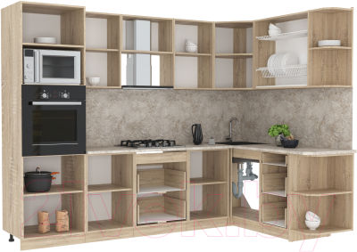 Готовая кухня Интерлиния Мила 1.68x2.8 правая