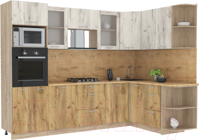 Готовая кухня Интерлиния Мила 1.68x2.8 правая - фото