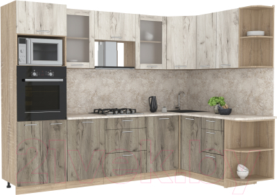 Готовая кухня Интерлиния Мила 1.68x2.8 правая - фото