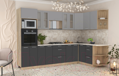 Готовая кухня Интерлиния Мила 1.68x3.0 правая