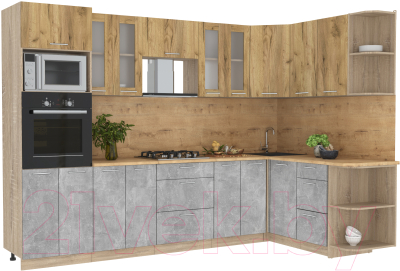 Готовая кухня Интерлиния Мила 1.68x3.0 правая - фото