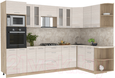 Готовая кухня Интерлиния Мила 1.68x3.0 правая - фото