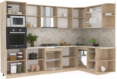 Готовая кухня Интерлиния Мила 1.68x3.0 правая