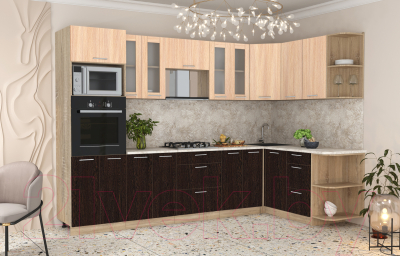 Готовая кухня Интерлиния Мила 1.68x3.0 правая