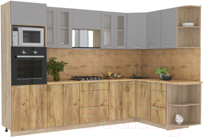 Готовая кухня Интерлиния Мила 1.68x3.0 правая - фото