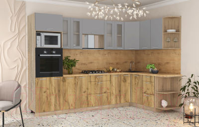 Готовая кухня Интерлиния Мила 1.68x3.0 правая