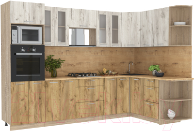 Готовая кухня Интерлиния Мила 1.68x3.0 правая - фото