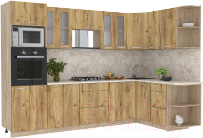 Готовая кухня Интерлиния Мила 1.68x3.0 правая - фото