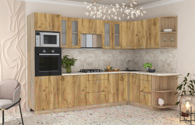 Готовая кухня Интерлиния Мила 1.68x3.0 правая