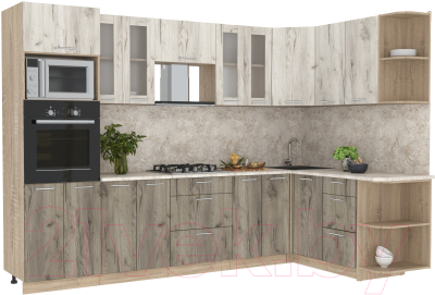 Готовая кухня Интерлиния Мила 1.68x3.0 правая - фото